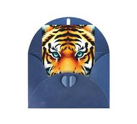 Little Fat Tiger Head Biglietti di auguri, biglietti di ringraziamento e buste, 10,2 x 15,2 cm, per matrimoni, baby shower, feste.