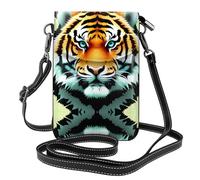 Little Fat Tiger Head - Borsa a tracolla in pelle con motivo a testa di tigre, mini borsa a tracolla da donna, porta carte multifunzione e portafoglio