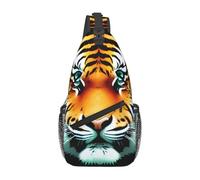 Little Fat Tiger Head - Borsa messenger da uomo, stile casual, grande capacità, resistente, adatta per viaggi, lavoro, pendolarismo e attività all'aperto