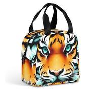 Little Fat Tiger Head - Borsa termica per il pranzo, unisex, a prova di perdite, antimacchia, riutilizzabile, per lavoro, viaggi, attività all'aperto