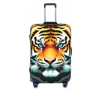 Little Fat Tiger Head - Copertura protettiva per trolley e bagagli, antigraffio, 45-81 cm, adatta per viaggi, viaggi di lavoro, bianco, L