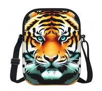 Little Fat Tiger Head Piccola borsa a tracolla - Borsa leggera con zip da donna, borsa a tracolla casual impermeabile per portafoglio da viaggio per telefono