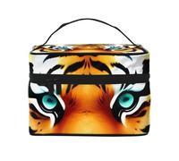 Little Fat Tiger Head - Trousse da viaggio per cosmetici da viaggio per uomini e donne, adatta per articoli da toeletta, Nero , Taglia unica