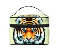 Little Fat Tiger Head - Trousse per cosmetici da donna, con stampa, grande, organizer da viaggio