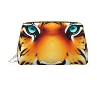 Little Fat Tiger Head - Trousse portatile per cosmetici, da viaggio, unisex, con chiusura a cerniera, adatta per l'uso quotidiano, bianco, Taglia unica
