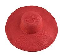 Little finger Hawaiian Summer Beach Floppy Hat per le donne Tinta unita Tesa larga Paglia Sun Cap Rosso Taglia unica