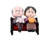 little finger Mini Statuetta Decorativa, Set di 3 statuine per Nonni, Coppia di sedie Fai da Te in Miniatura, Ornamenti, Resina, Grey Purple, 3 pz