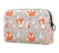 Little Fox - Trousse per cosmetici, da donna, con stampa di fiori, grande, per cosmetici, con cerniera, Multi, 18.5x7.5x13cm/7.3x3x5.1in, Beauty case
