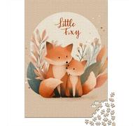 Little Foxy Cute Fox Illustration Puzzle Impossible 1000 Pezzi Decorazione Per La Casa. Rilassamento E Intelligence Per Adulti E Bambini Da 12 Anni 38x26cm/1000pcs
