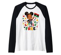 Little Free Juneteenth Black Girl Flag Maglia con Maniche Raglan