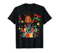 Little Free Juneteenth Black Girl Flag Maglietta