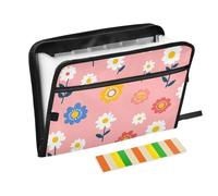 Little Fresh Peach Cute Flowers Accordion File Folders 13 Tasche A4 Formato Lettera con Chiusura a Cerniera per Office File Pocket Cartella Espandi