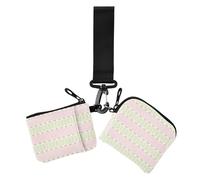 Little Fresh Starry Peach Stripes Lovely Women's Wallet Card Cases Small Staccabile Donne Money Organizer con cerniera portamonete per le donne 2 pezzi