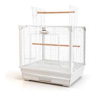 Little Friends Treetop - Gabbia per uccelli per pappagallini, canarini e fringuelli, con apribile, in legno, 47 x 47 x 63 cm, colore: bianco