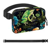 Little Frog by the Pond at Night-1629 - Marsupio unisex alla moda, borsa a tracolla sportiva, sottile, alla moda, per jogging, escursionismo, donna, uomo, multicolore, 4 x 23 x 15 cm, Multicolore,