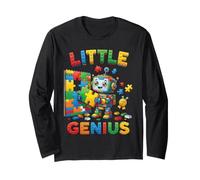 Little Genius Robot Puzzle Builder Design per Bambini Maglia a Manica