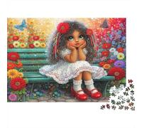 Little Girl Puzzles 1000 Pezzi Materiale Riciclato Flower Garden Puzzles per Anziani Allentare La Demenza Senile Fun Gioco Per La Famiglia Activity Home 70x50cm/1000pcs