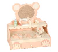 Little Girls' Makeup Table with Mirror Kids Vanity Set with Storage Drawer S1