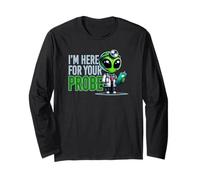 Little Green Alien Doctor Sono qui per la tua sonda divertente Maglia a Manica