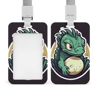 Little Green - Porta badge verticale a forma di uovo di drago, impermeabile, con cordino staccabile resistente, per insegnanti di fabbrica e ufficio