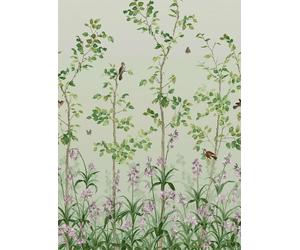 Little Greene Carta da parati Bird and Bluebell - Pea Green