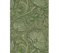 Little Greene Carta da parati Poppy Trail - Sage Green
