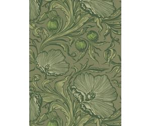 Little Greene Carta da parati Poppy Trail - Sage Green