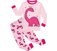 Little Hand Ensemble de Pyjama à Manches Longues à Imprimé Dessin animé pour Filles, Pigiami Ragazze, Dinosaure 1, 1-2 Ans