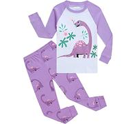 Little Hand Ensemble de Pyjama à Manches Longues à Imprimé Dessin animé pour Filles, Pigiami Ragazze, Dinosaure 2, 1-2 Ans