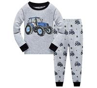 Little Hand, pigiama a maniche lunghe, per autunno e inverno, per bambini, pigiama da notte con razzo, camion dei pompieri, 92 98 104 110 116 122 Trattore. 3 anni