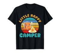 Little Happy Camper S'more Campeggio Camper Campfire Retro Maglietta