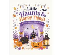 Little Haunts & Happy Things: A Cute Halloween Coloring Book for Children & Adults Beginners