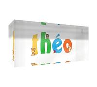 Little Helper lhv-théo-521blk-15fr Souvenir decorativo in acrilico trasparente lucido come Diamante Stile Illustrativo colorato con il nome di Giovane Ragazzo Theo 5 x 21 x 2 cm grande