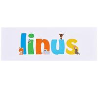 Little Helper LINUS3084-15DE - Stampa su tela personalizzata, con nome di ragazzo e Linus, 30 x 84 x 4 cm