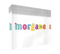 Little Helper Souvenir decorativo in acrilico trasparente lucido come Diamante Stile Illustrativo colorato con il nome di Giovane Ragazza Morgane 14,8 x 21 x 2 cm grande
