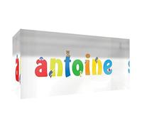 Little Helper Souvenir decorativo in acrilico trasparente lucido come Diamante Stile Illustrativo colorato con il nome di Giovane Ragazzo Antoine 5 x 21 x 2 cm grande