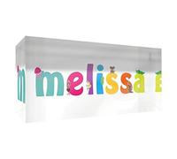 Little Helper Souvenir decorativo in acrilico trasparente lucido come Diamante Stile Illustrativo colorato con il nome di Giovane Ragazza Melissa 5 x 15 x 2 cm piccolo