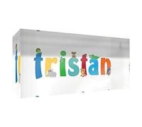 Little Helper Souvenir decorativo in acrilico trasparente lucido come Diamante Stile Illustrativo colorato con il nome di Giovane Ragazzo Tristan 5 x 15 x 2 cm piccolo