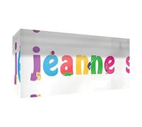 Little Helper Souvenir decorativo in acrilico trasparente lucido come Diamante Stile Illustrativo colorato con il nome di Giovane Ragazza Jeanne 5 x 21 x 2 cm grande