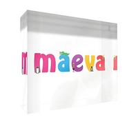 Little Helper Souvenir decorativo in acrilico trasparente lucido come Diamante Stile Illustrativo colorato con il nome di Giovane Ragazza Maeva 14,8 x 21 x 2 cm grande