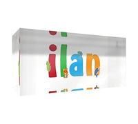 Little Helper Souvenir decorativo in acrilico trasparente lucido come Diamante Stile Illustrativo colorato con il nome di Giovane Ragazzo Ilan 5 x 21 x 2 cm grande