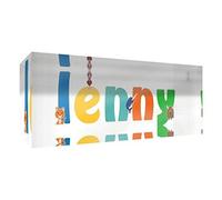 Little Helper Souvenir decorativo in acrilico trasparente lucido come Diamante Stile Illustrativo colorato con il nome di Giovane Ragazzo Lenny 5 x 21 x 2 cm grande