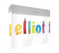 Little Helper Souvenir decorativo in acrilico trasparente lucido come Diamante Stile Illustrativo colorato con il nome di Giovane Ragazzo Elliott 7,4 x 10,5 x 2 cm piccolo