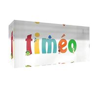 Little Helper Souvenir decorativo in acrilico trasparente lucido come Diamante Stile Illustrativo colorato con il nome di Giovane Ragazzo timéo 5 x 21 x 2 cm grande