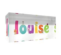 Little Helper Souvenir decorativo in acrilico trasparente lucido come Diamante Stile Illustrativo colorato con il nome di Giovane Ragazza Louise 5 x 15 x 2 cm piccolo
