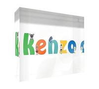 Little Helper Souvenir decorativo in acrilico trasparente lucido come Diamante Stile Illustrativo colorato con il nome di Giovane Ragazzo Kenzo 7,4 x 10,5 x 2 cm piccolo