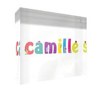Little Helper Souvenir decorativo in acrilico trasparente lucido come Diamante Stile Illustrativo colorato con il nome di Giovane Ragazzo Camille 7,4 x 10,5 x 2 cm piccolo