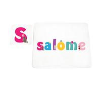 Little Helper Tovaglietta con Coaster stile illustrativo colorato con il nome di Giovane Ragazza Salome