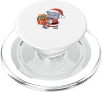 Little Hippo Santa Hat presenta Natale carino colorato bambini PopSockets PopGrip per MagSafe