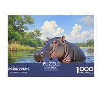 Little Hippopotamus 1000 Pieces Jigsaw Puzzles For Adults Educational Games Stress Relieving Entertainment Exercise The Memory of The Brain for Adults And Kids, Age 12 Years Up 38x26cm/1000pcs